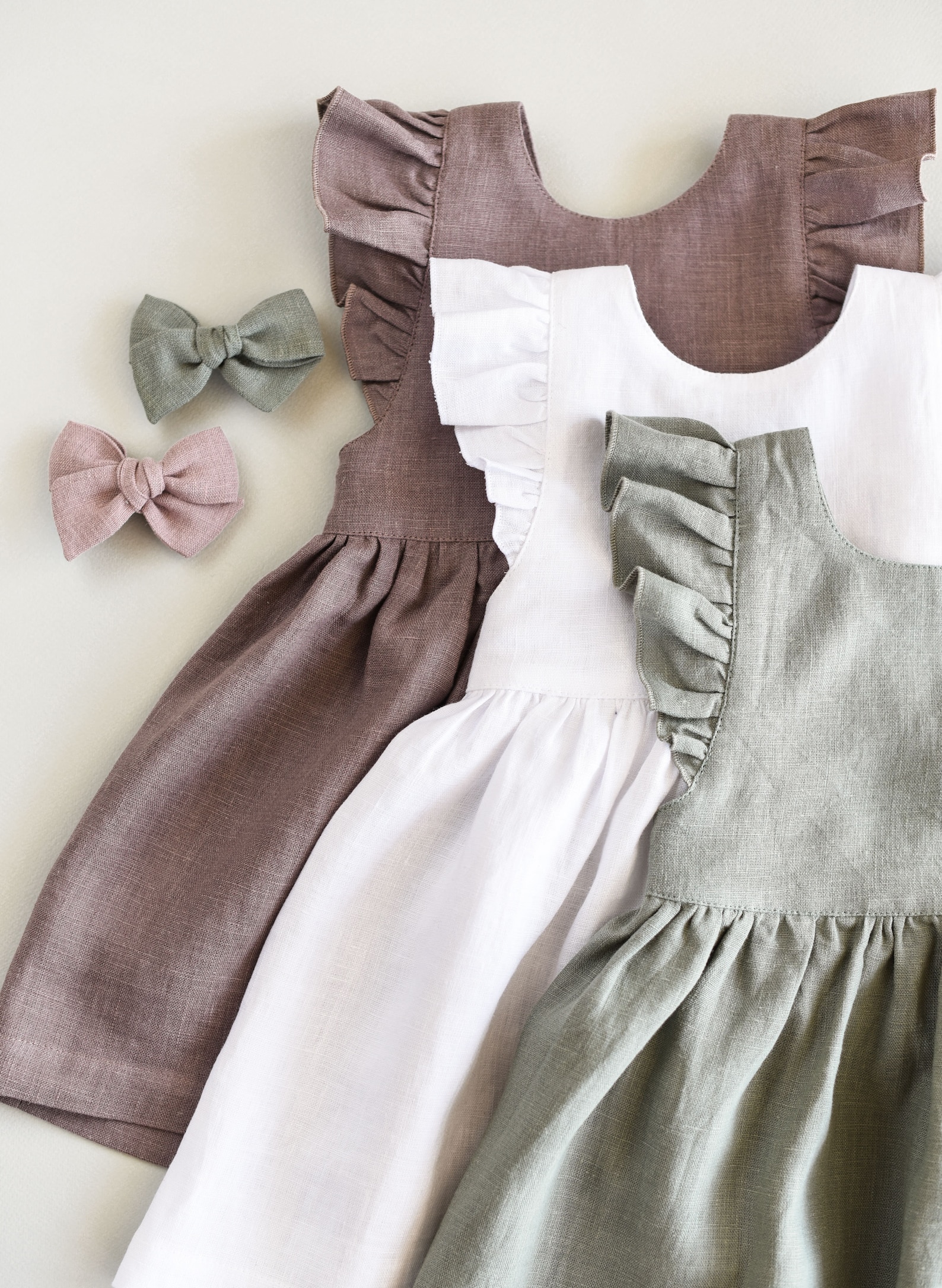 Linen Toddler Pinafore Linen Baby Dress Ruffle Dress 1st Etsy