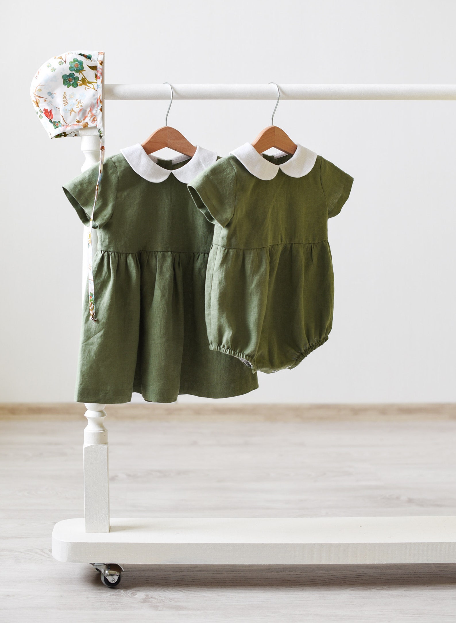 Linen Dress Baby Dress Linen Baby Dress Toddler Dress Sage Etsy