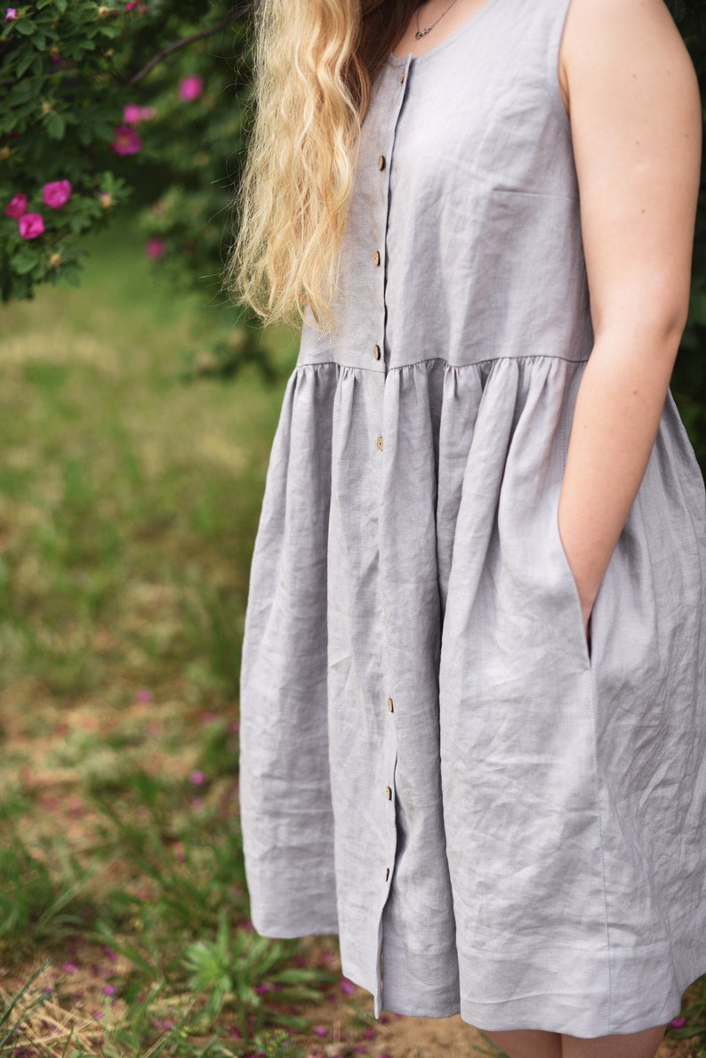 women's petite linen dresses