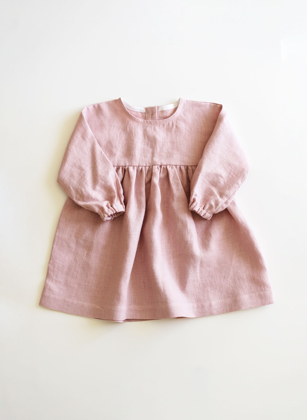 Linen Baby Dress Pink Baby Girl Dress Baby Easter Dress - Etsy