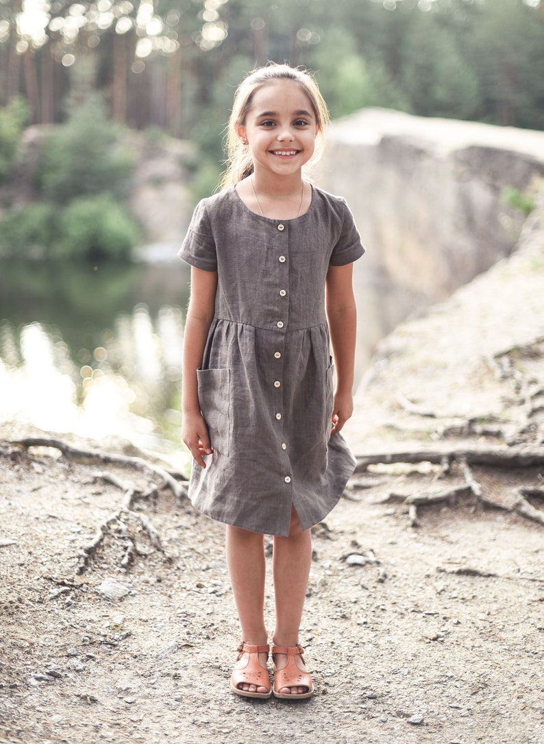 Linen Dress Girls Sundress Toddler Dress Bohemian Dress Etsy