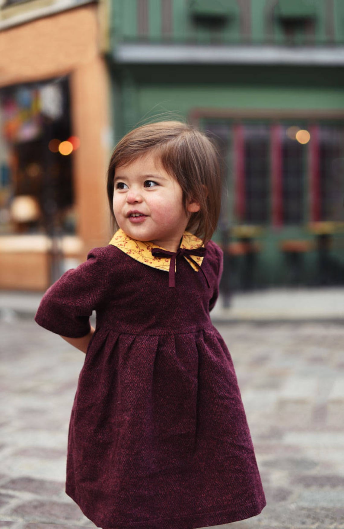 Toddler Dress Flannel Dress Flannel Dress Girls Maroon Etsy