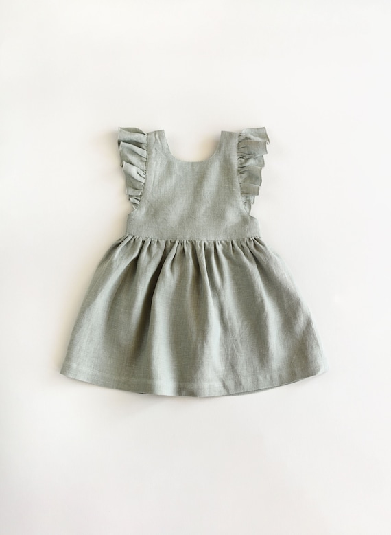 linen baptism dress