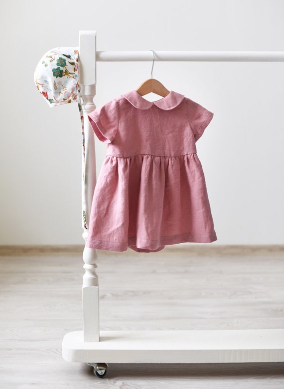 Baby pink dress deals with white collar