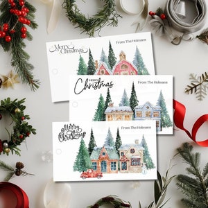 Editable Christmas Gift Tags, Merry Christmas Holiday Tags, Personalized Christmas Labels, Holiday Favor Tags, Printable Template Canva
