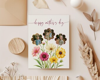 Bouquet de fleurs photo fête des mères, cadeau DIY (imprimable)