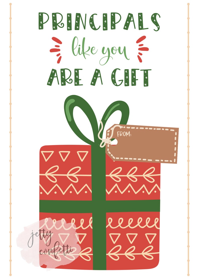 Printable Principal Appreciation Gift Card Holder, Christmas Gift Card ...