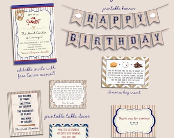 Pack de fête d'invitation d'anniversaire Sandlot vintage, invitation de fête de baseball, invitation d'anniversaire de sport, vous me tuez Smalls, imprimable
