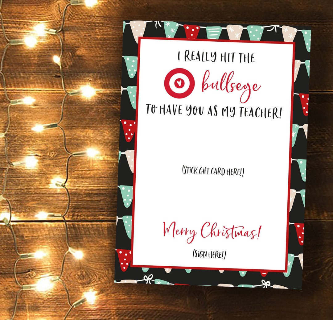 Printable Target Christmas Gift Card Holder Teacher Gift Etsy