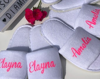 childrens white spa slippers