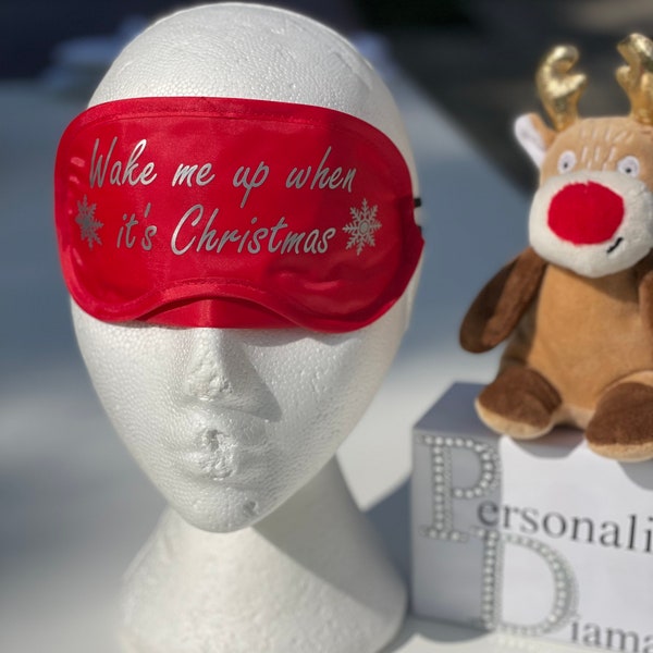 Novelty Christmas Sleep Eye Mask, wake me up when it's Christmas