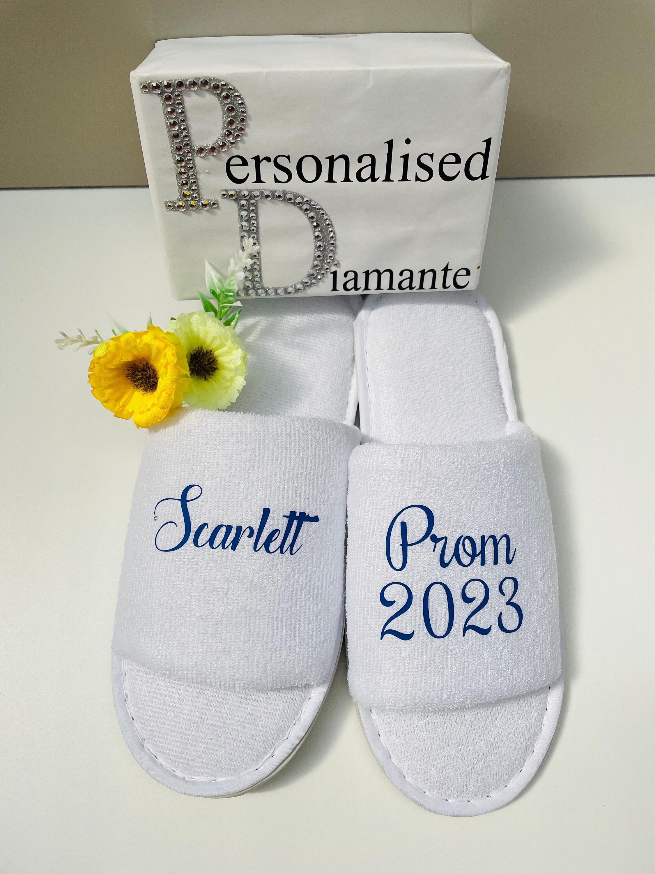 Prom Slippers personalised Spa Day Prom Slippers Etsy