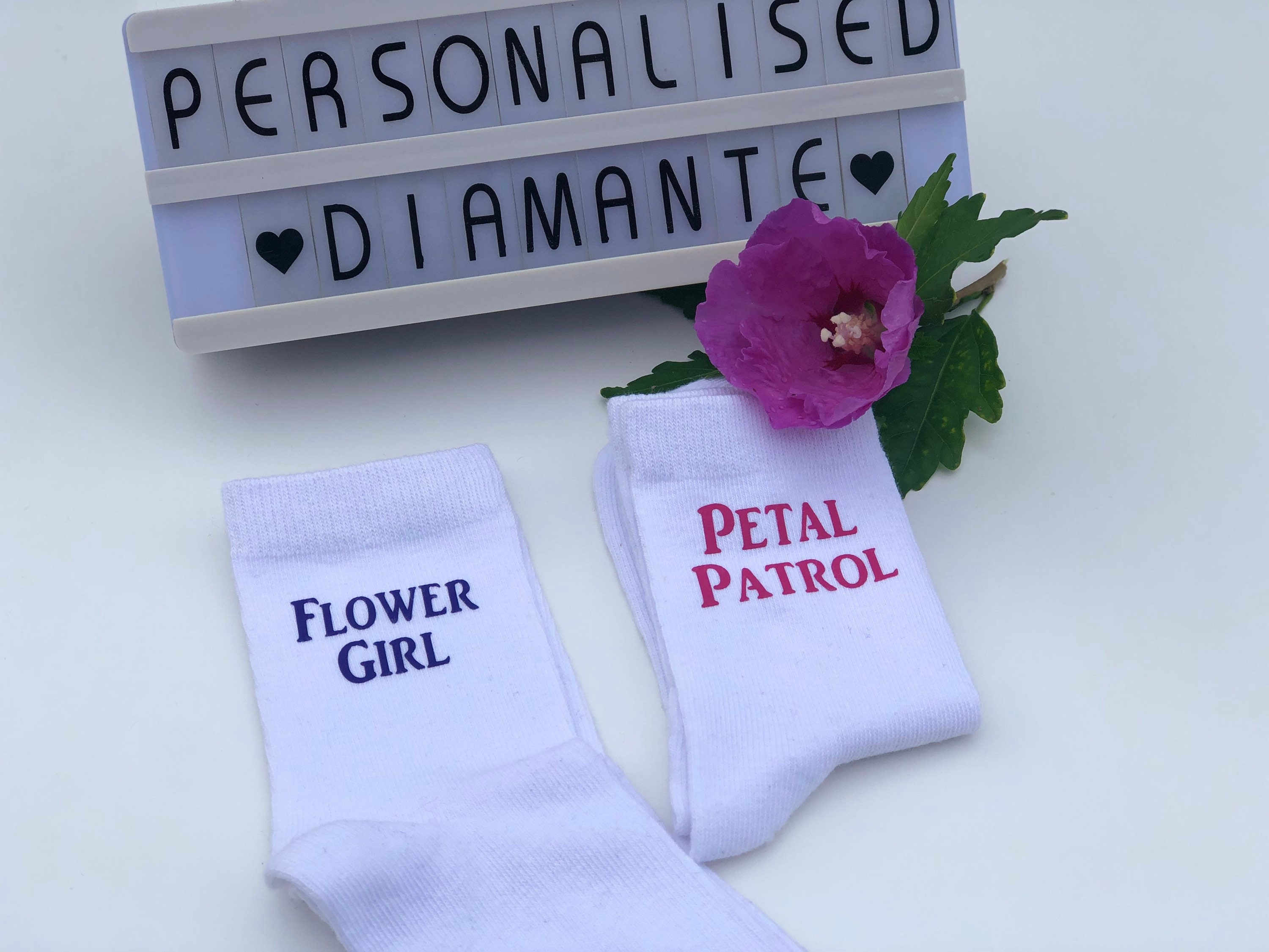 Flower Girl Socks Personalised Flower Girl Socks Flower Girl Etsy UK