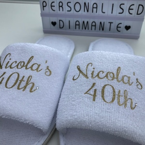Personalised Birthday girl slippers, 40th birthday slippers, 30th birthday slippers, 21th birthday slippers, Personalised birthday slippers image 6