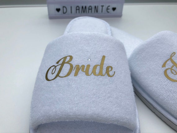 Maid of Honor Slippers Bridesmaid Slippers Bride Slipper Spa