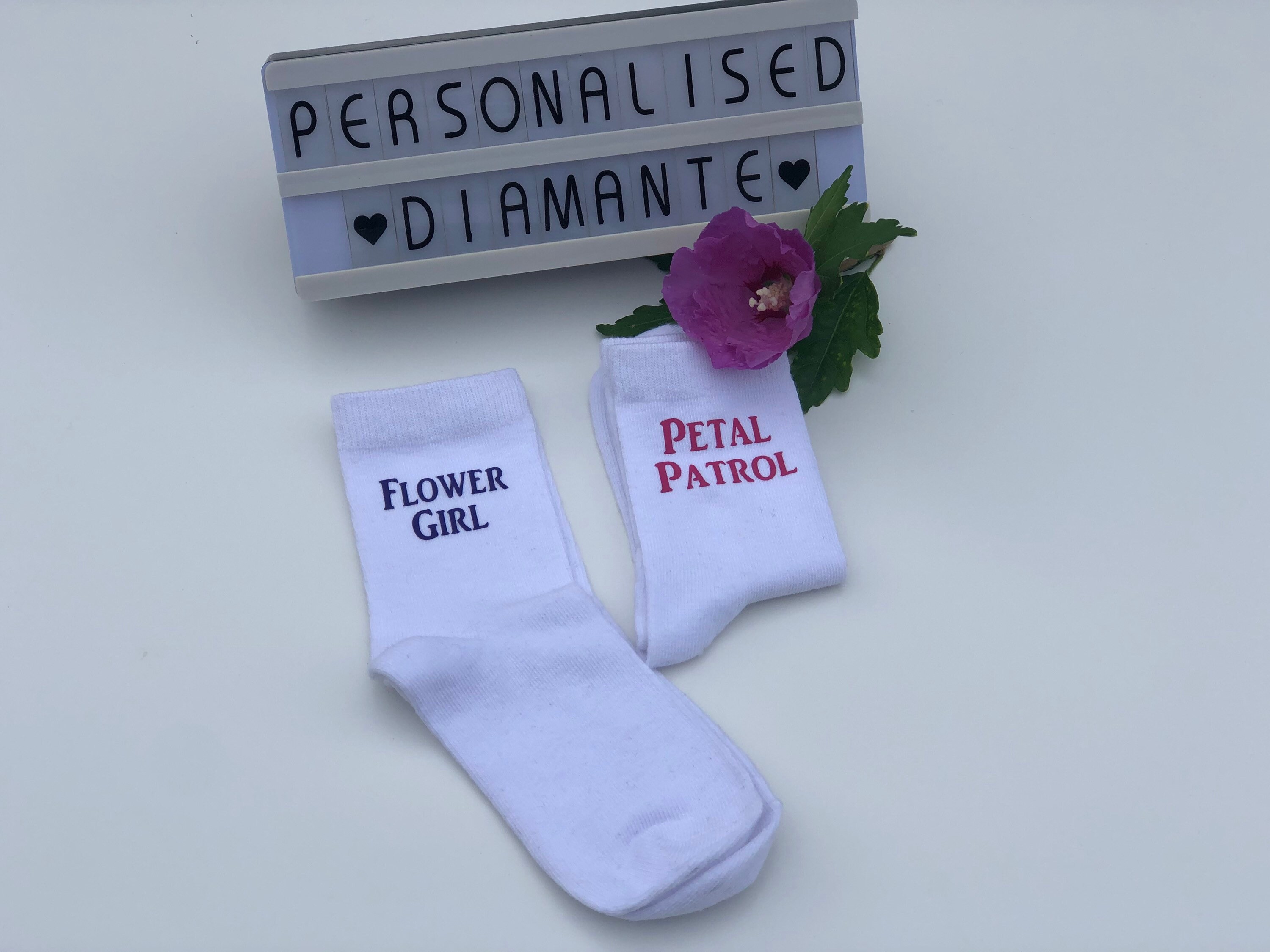 Flower Girl Socks Personalised Flower Girl Socks Flower Girl Etsy UK
