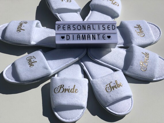 white slippers bride