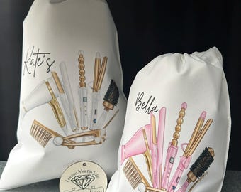 Personalised Hairdryer Bag, hair straighteners , gift bag