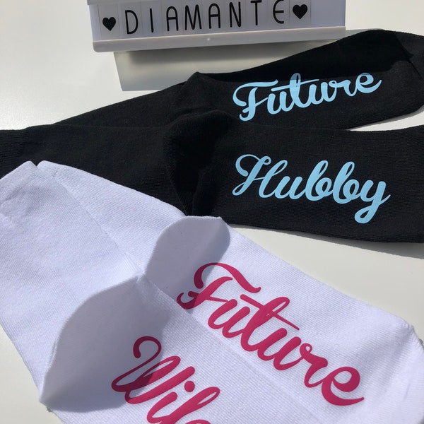 Engagement gift for couple, future wifey socks, future hubby socks