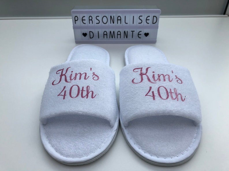 Personalised Birthday girl slippers, 40th birthday slippers, 30th birthday slippers, 21th birthday slippers, Personalised birthday slippers image 10