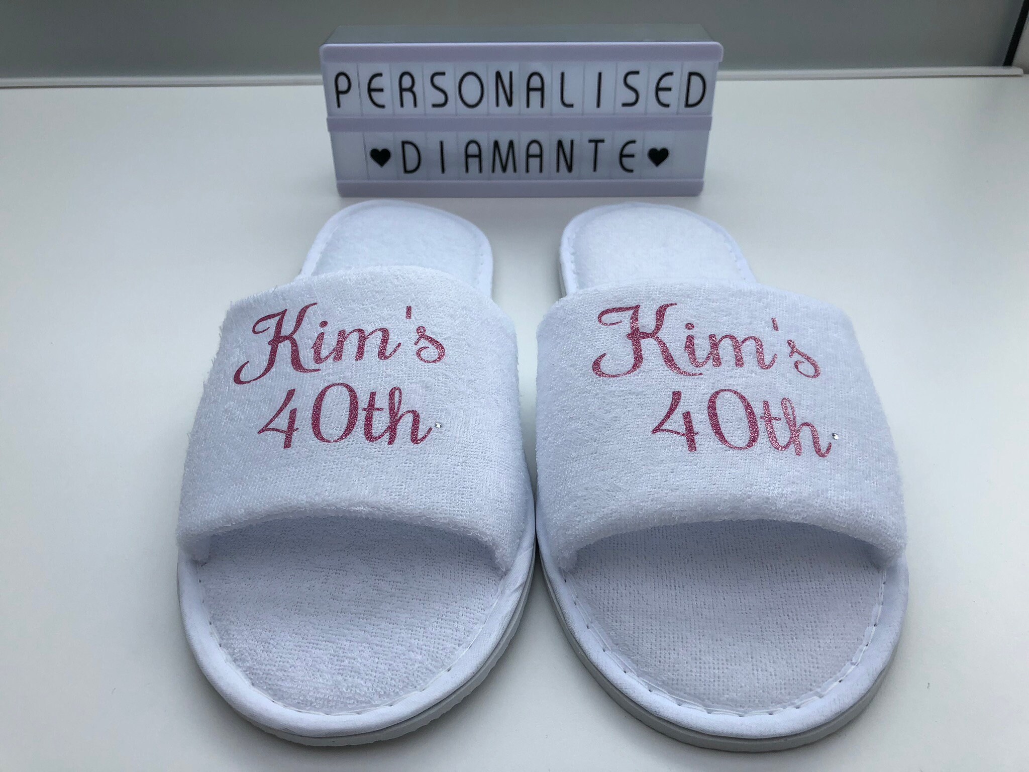 Personalised Birthday girl slippers 40th birthday slippers Etsy