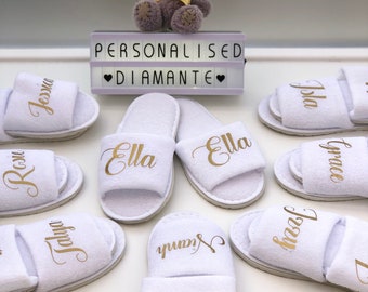 Personalised slumber spa birthday slippers, Birthday girl spa slippers