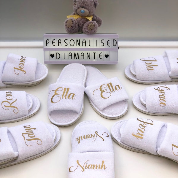 Personalised slumber spa birthday slippers, Birthday girl spa slippers