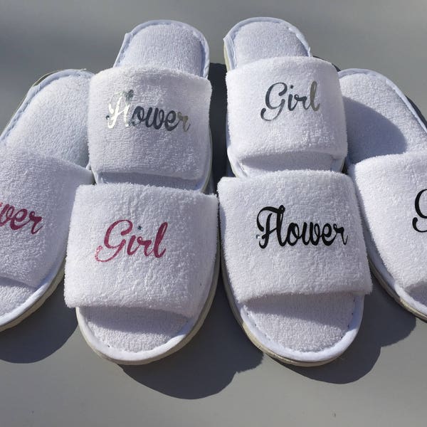 Flower girl slippers, Flower girl gift, Wedding slippers,  Flower girl, Flower girl dress, Flower girl, Bridesmaid Slippers, Personalised