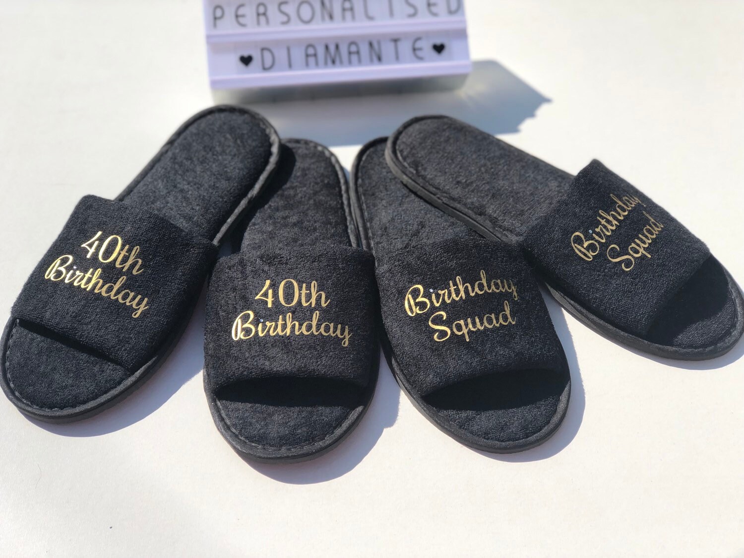 Personalised Birthday girl slippers 40th birthday slippers Etsy