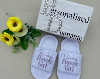 Flower girl slippers, Flower girl gift, Wedding slippers,  Flower girl, Flower girl dress, Flower girl, Bridesmaid Slippers, Personalised