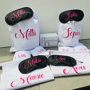 Personalised Eye masks, Spa slippers and Gift bag Personalised, sleep masks , spa party, sleepover, slumber party set