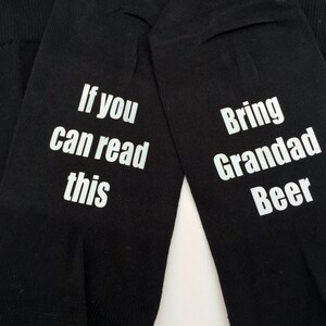 If you can read this dad is resting his eyes, if you can read this bring daddy beer, christmas novelty socks, if you can read this socks image 8