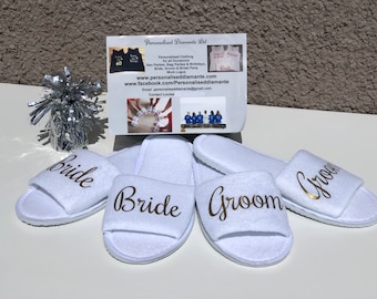 Bride and Groom matching slippers set, bride and groom gift set