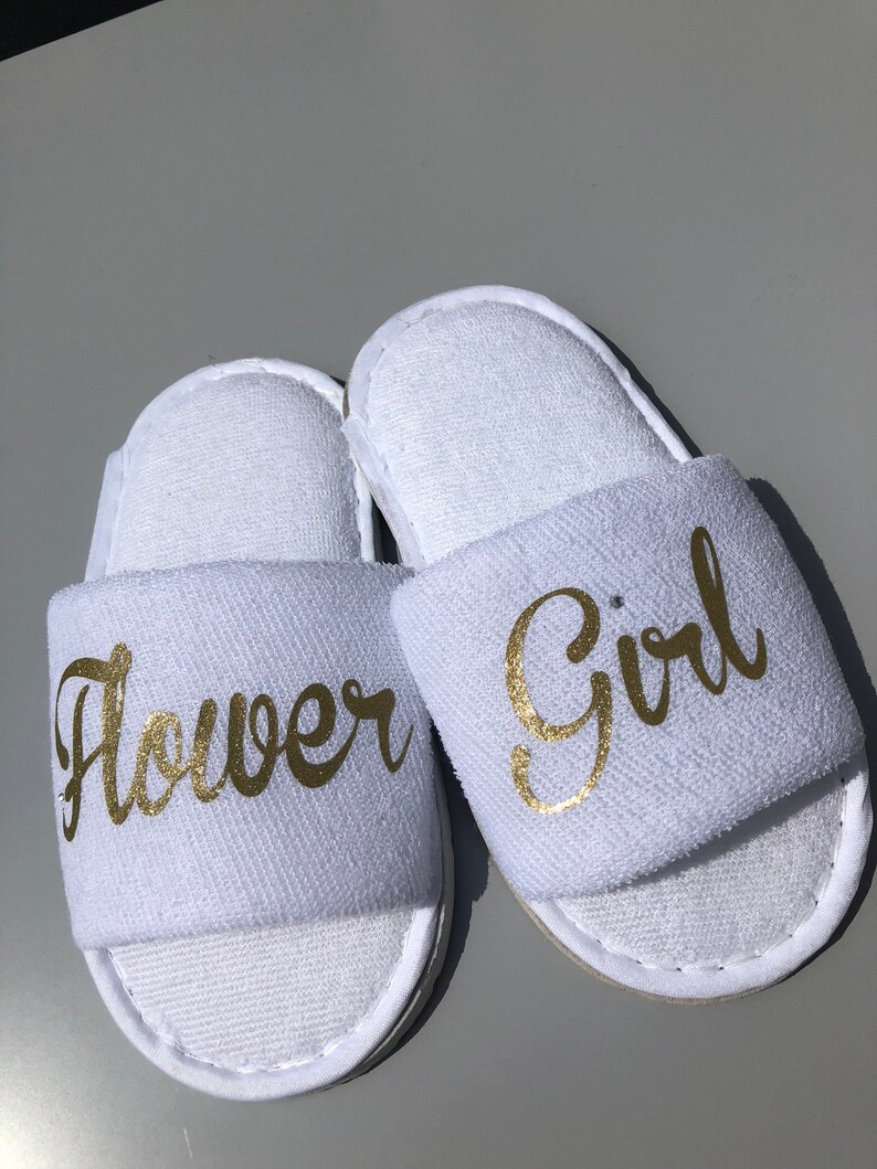 Flower Girl Slippers Bridesmaid Slippers Wedding Slippers Etsy UK
