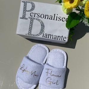 Flower girl slippers, Flower girl gift, Wedding slippers, Flower girl, Flower girl dress, Flower girl, Bridesmaid Slippers, Personalised image 2