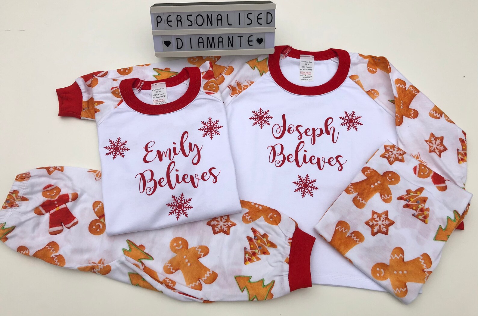 Personalised Christmas PJs Pyjamas Gingerbread Man Etsy
