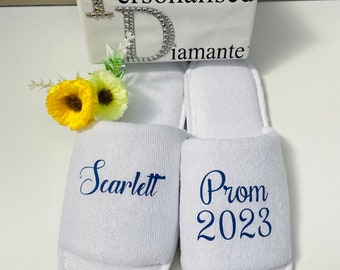 Prom slippers ,personalised spa day prom slippers