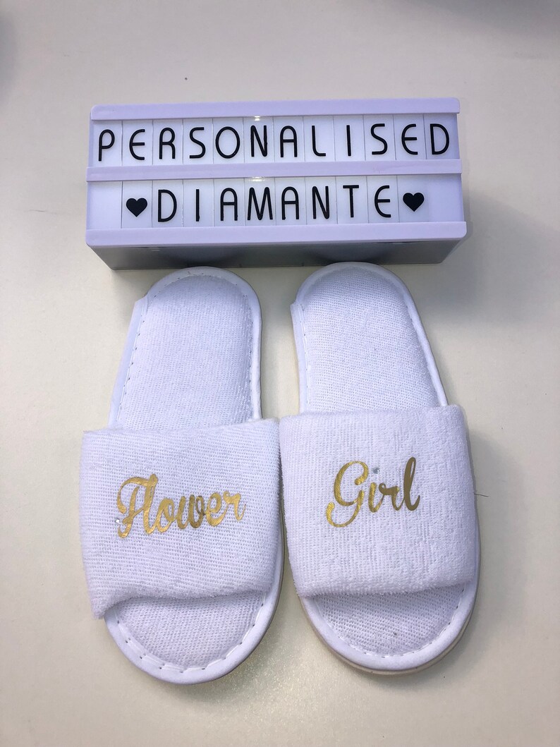 Flower Girl Slippers Bridesmaid Slippers Wedding Slippers Etsy UK