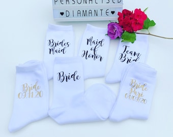 Team bride socks, bridesmaid socks, bridesmaid gift