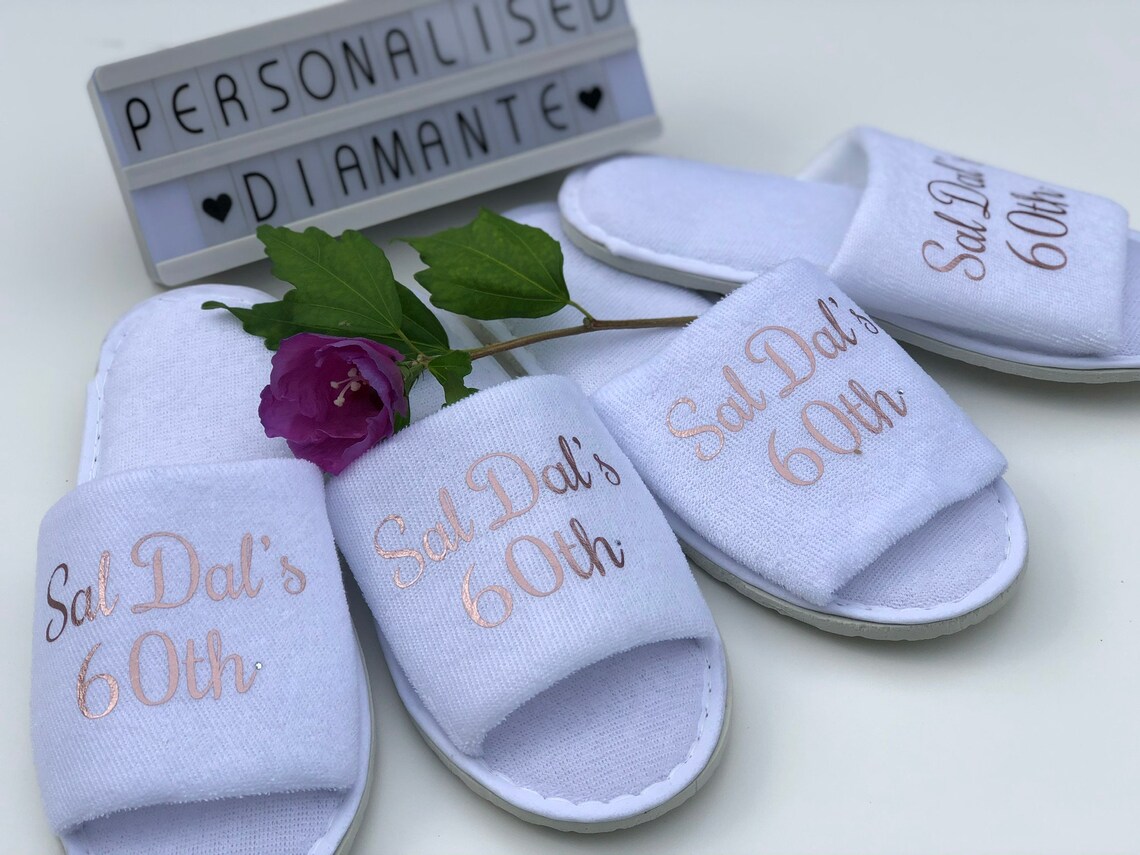 Personalised Birthday girl slippers 40th birthday slippers Etsy