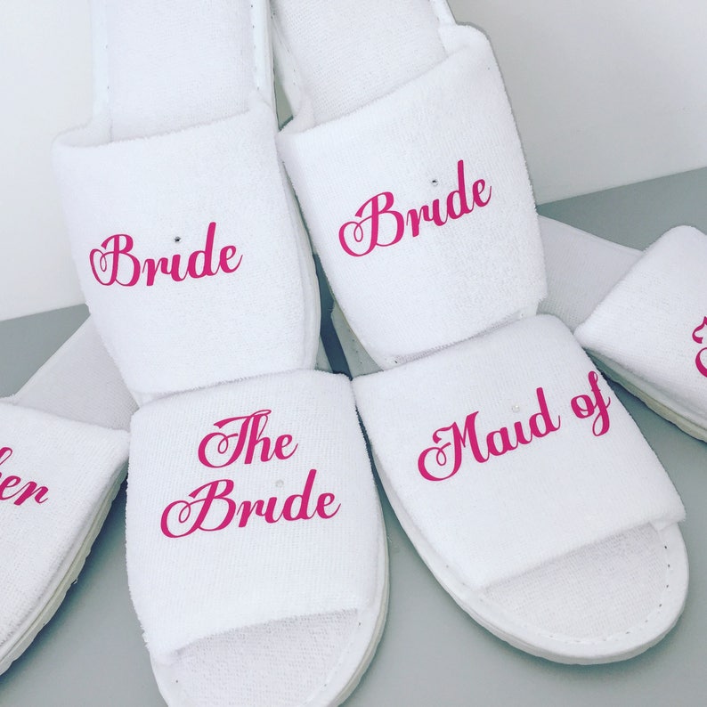 Bride Slippers Bridesmaid Gift Personalised Slippers - Etsy UK