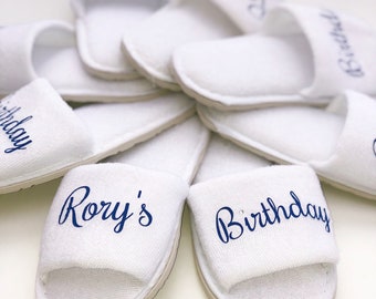 Personalised Slumber Spa Birthday Slippers Birthday Girl Spa | Etsy UK