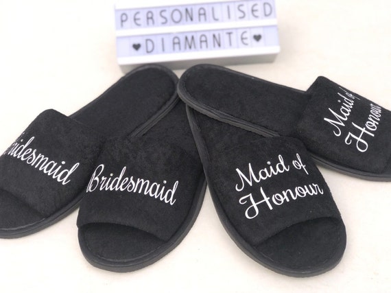 black bridesmaid slippers