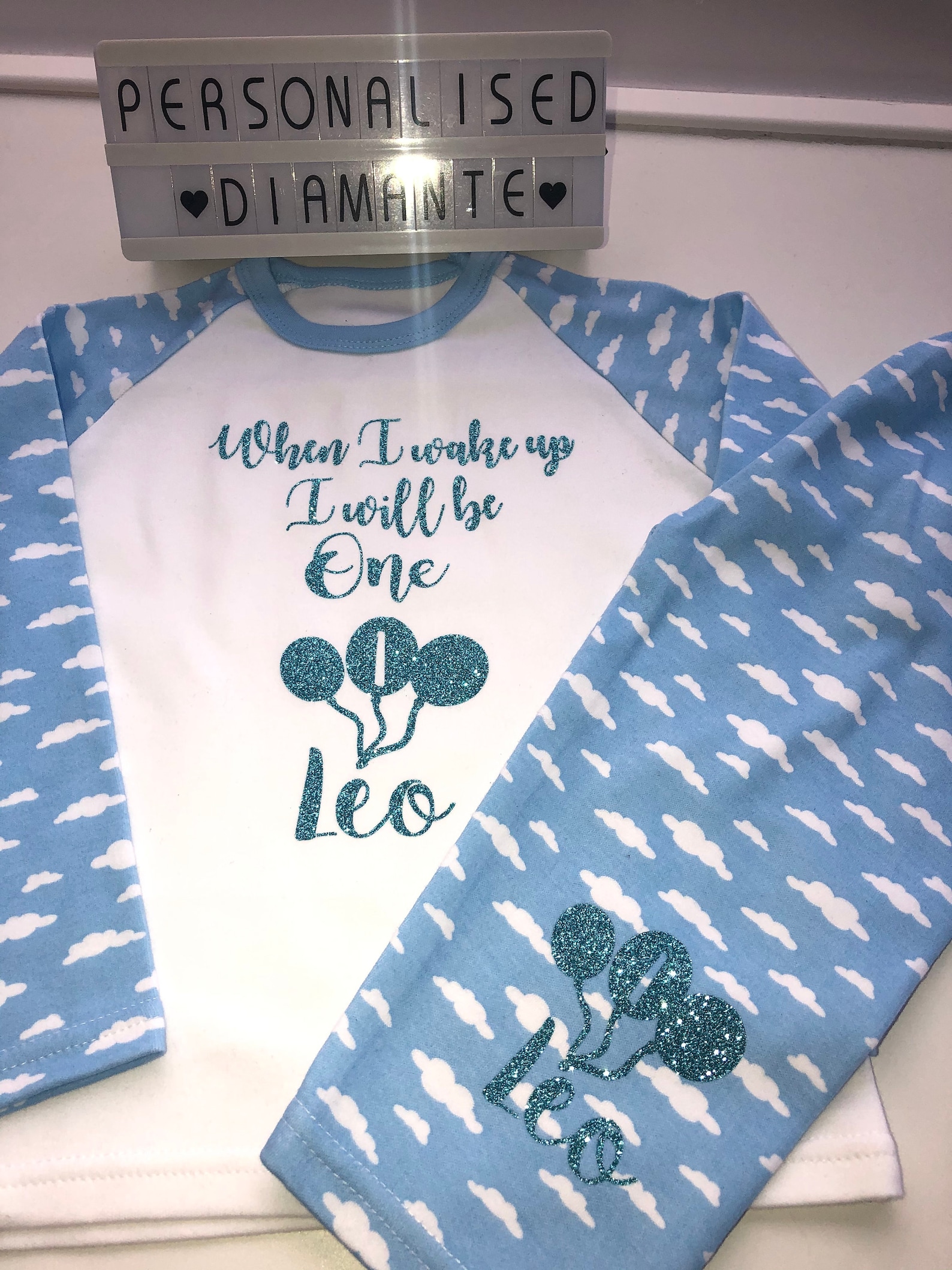 When I wake up I will be 1 pyjamas 2 3 4 5 6 pink or blue Etsy