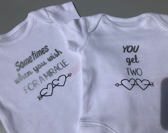 IVF Twins Baby Vest, Miracle Bodysuit Set