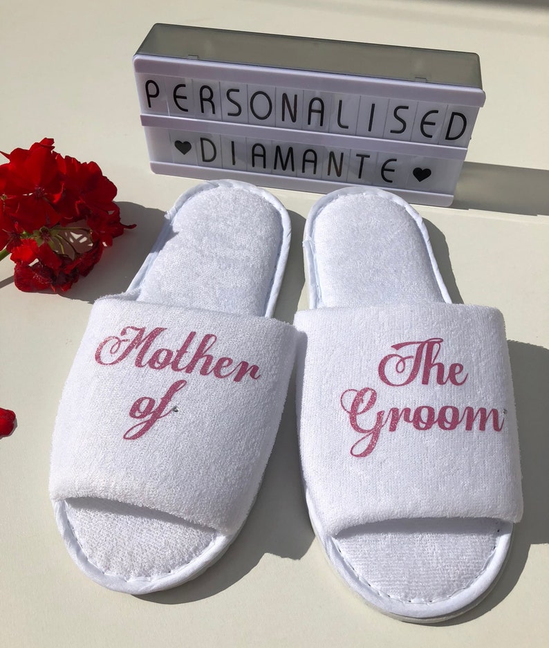 Bride slipper, Bridesmaid slippers, Hen party slippers, Spa day slippers, Bridesmaid gift, Mother of the bride slippers, Flower mother of the groom
