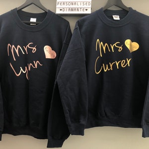 Mrs Sweater, Personalised Sweater, just married sweater, Mrs Sweateshirt, Mrs Jumper, Honeymoon Gift, Wedding Gift, Personalised Gift image 3