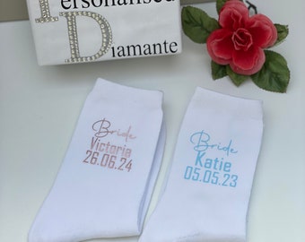 Bride socks, Bride to be, black bride socks, wedding gift, Rose Gold, wedding socks, hen party gift, hen party, bride, wifey gift,