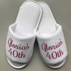 Personalised Birthday girl slippers, 40th birthday slippers, 30th birthday slippers, 21th birthday slippers, Personalised birthday slippers image 7