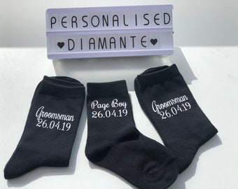 Personalised Page Boy Socks, Groomsmen Wedding Gift